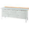 Box-type werkbank Schäfer Shop Select PW 200-5, beuken multiplex blad, met stalen afdekking, tot 750 kg, B 2000 x D 700 x H 840 mm, lichtgrijs