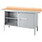 Box-type werkbank Schäfer Shop Select PWi 150-1, beuken multiplex blad, met stalen rand, tot 750 kg, B 1500 x D 700 x H 840 mm, blank aluminium