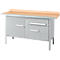 Box-type werkbank Schäfer Shop Select PWi 150-3, beuken multiplex blad, met stalen rand, tot 750 kg, B 1500 x D 700 x H 840 mm, blank aluminium
