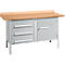Box-type werkbank Schäfer Shop Select PWi 150-4, beuken multiplex blad, tot 750 kg, B 1500 x D 700 x H 840 mm, blank aluminium