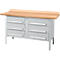 Box-type werkbank Schäfer Shop Select PWi 150-6, beuken multiplex blad, tot 750 kg, B 1500 x D 700 x H 840 mm, blank aluminium
