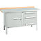 Box-type werkbank Schäfer Shop Select PWi 150-7, beuken multiplex blad, met stalen afdekking, tot 750 kg, B 1500 x D 700 x H 840 mm, lichtgrijs