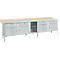 Box-type werkbank Schäfer Shop Select PWi 300-0, beuken multiplex blad, met stalen afdekking, tot 750 kg, B 3000 x D 700 x H 840 mm, blank aluminium