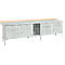 Box-type werkbank Schäfer Shop Select PWi 300-0, beuken multiplex blad, met stalen afdekking, tot 750 kg, B 3000 x D 700 x H 840 mm, lichtgrijs