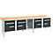 Box-type werkbank Schäfer Shop Select PWi 300-0, beuken multiplex blad, met stalen rand, tot 750 kg, B 3000 x D 700 x H 840 mm, antraciet