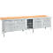 Box-type werkbank Schäfer Shop Select PWi 300-0, beuken multiplex blad, met stalen rand, tot 750 kg, B 3000 x D 700 x H 840 mm, blank aluminium