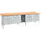 Box-type werkbank Schäfer Shop Select PWi 300-0, beuken multiplex blad, tot 750 kg, B 3000 x D 700 x H 840 mm, blank aluminium