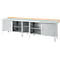 Box-type werkbank Schäfer Shop Select PWi 300-1, beuken multiplex blad, met stalen afdekking, tot 750 kg, B 3000 x D 700 x H 840 mm, blank aluminium