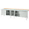Box-type werkbank Schäfer Shop Select PWi 300-1, beuken multiplex blad, met stalen afdekking, tot 750 kg, B 3000 x D 700 x H 840 mm, lichtgrijs