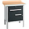Box-type werkbank Schäfer Shop Select PWi 75-0, beuken multiplex blad, met stalen rand, tot 750 kg, B 750 x D 700 x H 840 mm