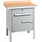 Box-type werkbank Schäfer Shop Select PWi 75-0, beuken multiplex blad, met stalen rand, tot 750 kg, B 750 x D 700 x H 840 mm