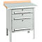 Box-type werkbank Schäfer Shop Select PWi 75-7, beuken decor multiplex blad, met stalen afdekking, tot 750 kg, B 750 x D 700 x H 840 mm