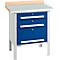 Box-type werkbank Schäfer Shop Select PWi 75-7, beuken decor multiplex blad, met stalen afdekking, tot 750 kg, B 750 x D 700 x H 840 mm