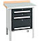 Box-type werkbank Schäfer Shop Select PWi 75-7, beuken decor multiplex blad, met stalen afdekking, tot 750 kg, B 750 x D 700 x H 840 mm