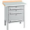 Box-type werkbank Schäfer Shop Select PWi 75-7, beuken decor multiplex blad, met stalen afdekking, tot 750 kg, B 750 x D 700 x H 840 mm