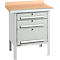 Box-type werkbank Schäfer Shop Select PWi 75-7, beuken decor multiplex blad, met stalen rand, tot 750 kg, B 750 x D 700 x H 840 mm