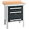 Box-type werkbank Schäfer Shop Select PWi 75-7, beuken decor multiplex blad, met stalen rand, tot 750 kg, B 750 x D 700 x H 840 mm