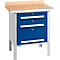 Box-type werkbank Schäfer Shop Select PWi 75-7, beuken decor multiplex blad, met stalen rand, tot 750 kg, B 750 x D 700 x H 840 mm