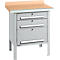 Box-type werkbank Schäfer Shop Select PWi 75-7, beuken decor multiplex blad, met stalen rand, tot 750 kg, B 750 x D 700 x H 840 mm