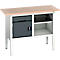 Box werkbank Bott verso, met multiplex legbord, 1 lade &amp; 1 legbord &amp; 1 deur, B 1250 x D 600 x H 830 - 930 mm, lichtgrijs / antracietgrijs