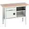 Box werkbank Bott verso, met multiplex legbord, 1 lade &amp; 1 legbord &amp; 1 deur, B 1250 x D 600 x H 830 - 930 mm, lichtgrijs