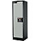 Brandveiligheidsopslagkast type 90, B 600 x D 615 x H 1953 mm, deur links 3 legborden, rooster en opvangbak grijs/lichtgrijs (RAL 7035)