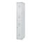 Brandweerkast C+P Flexo Wit, 1 compartiment met 2 legborden, vloerglijders, B 300 x D 500 x H 1850 mm, RAL 7035 lichtgrijs