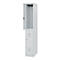 Brandweerkast C+P Flexo Wit, 1 compartiment met 2 legborden, vloerglijders, B 300 x D 500 x H 1850 mm, RAL 7035 lichtgrijs