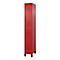 Brandweerkast met dubbele verdieping C+P Flexo Wit, 1 compartiment met 2 legborden, poten, B 300 x D 500 x H 1950 mm, RAL 3000 vuurrood/RAL 7021 zwartgrijs