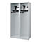 Brandweerkluis C+P Evolo Flexo, 2 vakken, met helmhouder, vloerglijders, B 1000 x D 500 x H 1850 mm, RAL 7035 lichtgrijs