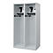 Brandweerkluis C+P Evolo Flexo, 2 vakken, met helmhouder, vloerglijders, B 1000 x D 600 x H 1850 mm, RAL 7035 lichtgrijs