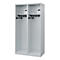 Brandweerkluis C+P Evolo Flexo, 2 vakken, zonder helmhouder, vloerglijders, B 1000 x D 500 x H 1850 mm, RAL 7035 lichtgrijs