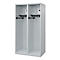 Brandweerkluis C+P Evolo Flexo, 2 vakken, zonder helmhouder, vloerglijders, B 1000 x D 600 x H 1850 mm, RAL 7035 lichtgrijs