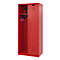 Brandweerkluis C+P Evolo Kombi, 2 vakken voor 1 persoon, met helmhouder, vloerglijders, B 800 x D 500 x H 1850 mm, RAL 3000 vuurrood