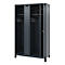 Brandweerkluis C+P Evolo Kombi, 4 vakken voor 2 personen, met helmhouder, poten, B 1200 x D 500 x H 1950 mm, RAL 7016 antracietgrijs/RAL 7021 zwartgrijs