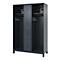 Brandweerkluis C+P Evolo Maxi, 4 vakken voor 2 personen, met helmhouder, met poten, B 1200 x D 500 x H 1950 mm, RAL 7016 antracietgrijs/RAL 7021 zwartgrijs