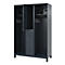 Brandweerkluis C+P Evolo Maxi, 4 vakken voor 2 personen, met helmhouder, met poten, B 1200 x D 500 x H 1950 mm, RAL 7016 antracietgrijs/RAL 7021 zwartgrijs