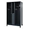 Brandweerkluis C+P Evolo Maxi, 4 vakken voor 2 personen, met helmhouder, met poten, B 1200 x D 600 x H 1950 mm, RAL 7016 antracietgrijs/RAL 7021 zwartgrijs