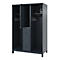 Brandweerkluis C+P Evolo Maxi, 4 vakken voor 2 personen, met helmhouder, met poten, B 1200 x D 600 x H 1950 mm, RAL 7016 antracietgrijs/RAL 7021 zwartgrijs