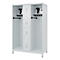 Brandweerkluis C+P Evolo Maxi, 4 vakken voor 2 personen, met helmhouder, met poten, B 1300 x D 600 x H 1950 mm, RAL 7035 lichtgrijs