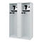Brandweerkluis C+P Evolo Maxi, 4 vakken voor 2 personen, met helmhouder, vloerglijders, B 1200 x D 500 x H 1850 mm, RAL 7035 lichtgrijs