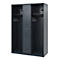 Brandweerkluis C+P Evolo Maxi, 4 vakken voor 2 personen, zonder helmhouder, vloerglijders, B 1300 x D 500 x H 1850 mm, RAL 7016 antracietgrijs