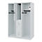 Brandweerkluis C+P Evolo Maxi, 4 vakken voor 2 personen, zonder helmhouder, vloerglijders, B 1300 x D 600 x H 1850 mm, RAL 7035 lichtgrijs