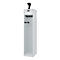 Brandweerkluis C+P Evolo PRAKTUS, 1 compartiment, helmhouder, met sokkel, vloerglijders, B 400 x D 500 x H 1850 mm, RAL 7035 lichtgrijs
