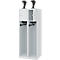 Brandweerkluis C+P Evolo Youngster, 2 vakken, met helmhouder, vloerglijders, B 600 x D 500 x H 1530 mm, RAL 7035 lichtgrijs