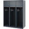 Brandweerkluis C+P Evolo Youngster, 2 vakken, zonder helmhouder, vloerglijders, B 1200 x D 500 x H 1530 mm, RAL 7016 antracietgrijs