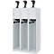 Brandweerkluis C+P Evolo Youngster, 3 vakken, met helmhouder, vloerglijders, B 900 x D 500 x H 1530 mm, RAL 7035 lichtgrijs