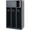 Brandweerkluis C+P Evolo Youngster, 3 vakken, zonder helmhouder, vloerglijders, B 900 x D 500 x H 1530 mm, RAL 7016 antracietgrijs
