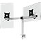 Bras de moniteur durable, pour 2 écrans 21-27', VESA, rotatif et inclinable, réglable en hauteur, avec pince de bureau