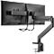 Bras double pour écrans NM-D775DXBLACK NewStar, fixation sur table, jusqu'à 32', inclinable/rotatif/pivotant, avec poignée